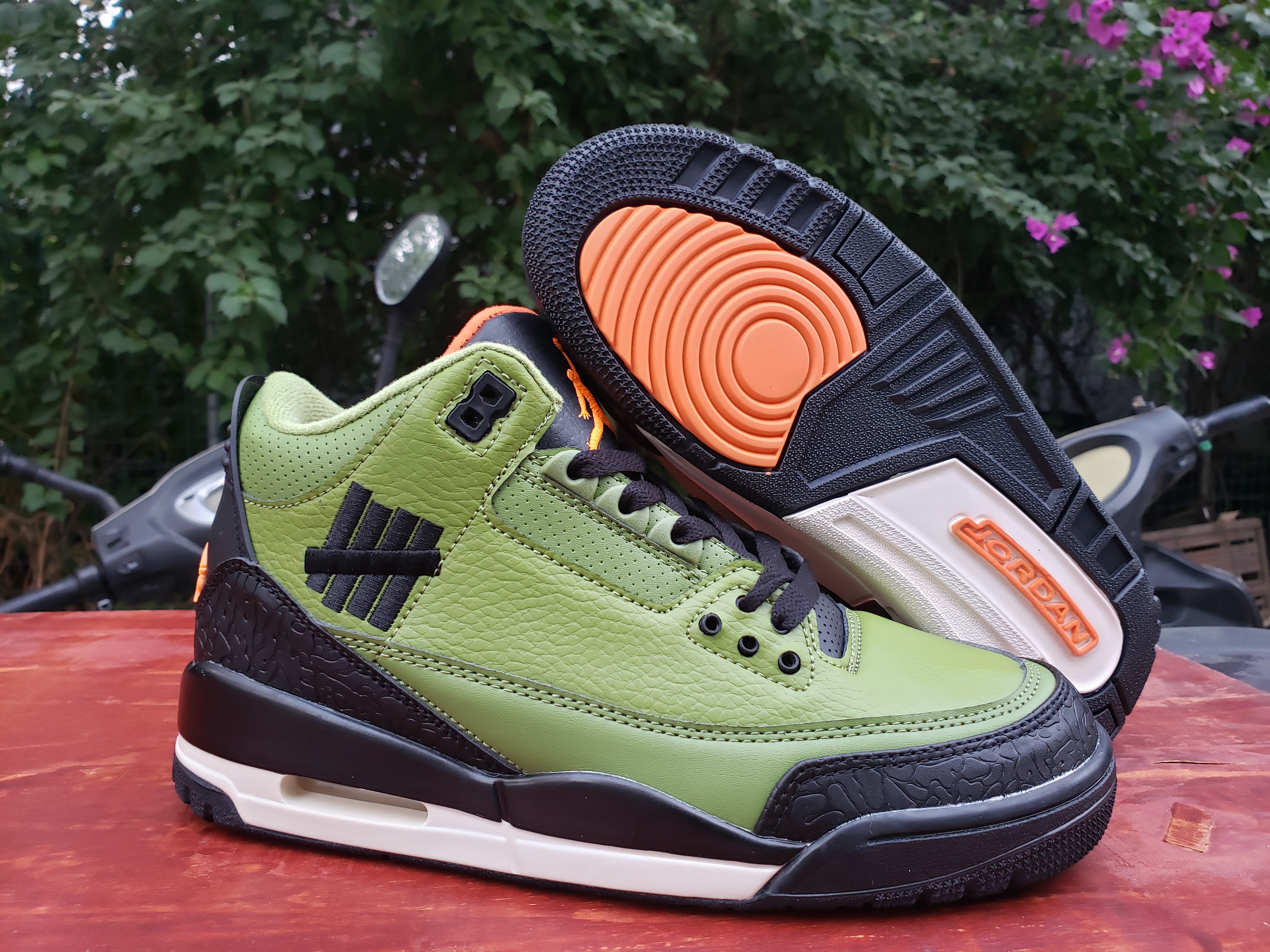 2020 Air Jordan 3 Olive Green Black Orange Shoes